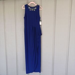 Lauren Ralph Lauren Embellished Jersey Gown Dress Size 14 Women Mother Of Bride